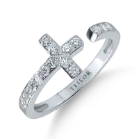 Inel deschis din aur alb cu diamante de 0.33ct
