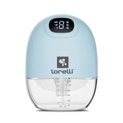 Pompa de san electrica portabila, Lorelli Alice, hands free, 3 moduri de operare, functie masaj, 9 niveluri, cu accesorii incluse, 140 ml, Blue