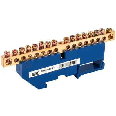 Neutral bus bar with DIN-Izolator SHNI-6x9-16-D-S