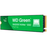SSD WD Green SN3000 1TB M.2 2280 S3-M PCIe Gen4 x4 NVMe, Read/Write: 5000/4200 MBps, TBW: 150