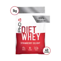 Pudra proteica cu aroma de capsuni Diet Whey, 1kg, PhD