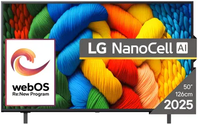 Televizor smart LG - 50NANO80A3B, 50'', LED, NanoCell, HDR10 Pro, 4K, 60Hz, negru