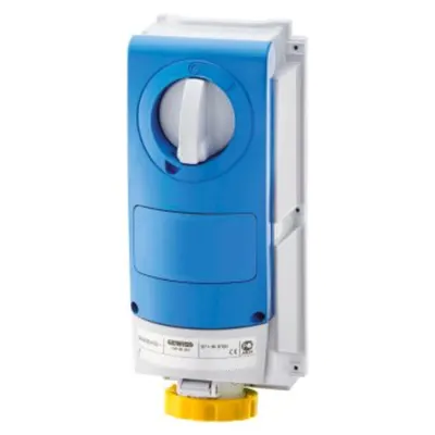 Priza industriala cu interblocaj verticala - WITHOUT BOTTOM - WITHOUT FUSE-HOLDER BASE - FOR HEAVY-DUTY USE - 3P+N+E 16A 100 - 130V - 50/60HZ 4H - IP66