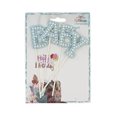 Cake Topper tort model litere bleu