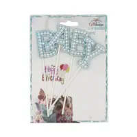 Cake Topper tort model litere bleu