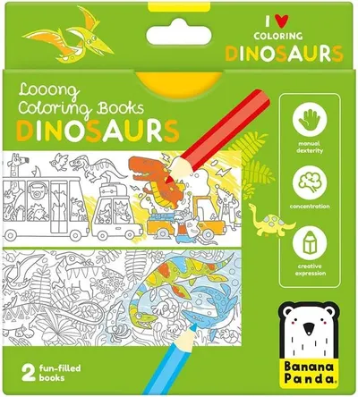 Cărți de colorat Banana Panda Looong Coloring Book - Dinozauri