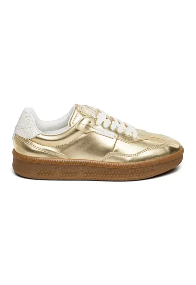 Pantofi sport Euphoria low-cut cu sireturi - Alb/Auriu