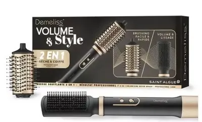 Perie electrică de par DEMELISS - Air Brush Volume & Style, 1200W, negru