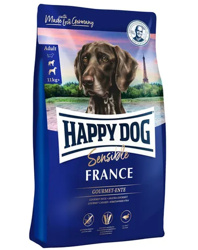 HAPPY DOG Supreme Sensible France -Hrană uscată pentru câini adulți - talie medie și mare - cu rață - 1 kg