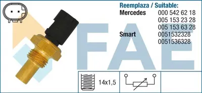 Senzor temperatura lichid racire (numar pini: 2, marime cheie: 19mm, negru) MERCEDES Clasa A (W169), C (CL203), C T-MODEL (S202), C T-MODEL (S203), C (W202), C (W203), CLK (A208) M104.941-OM660.951 d
