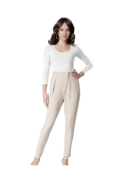 Pantaloni eleganti de dama - Ardal - bej - Bej