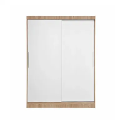 Dulap RODOS 01, usi glisante, corp somona + usi alb, 150x60x200 cm