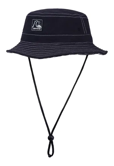 Palarie bucket cu logo brodat Heritage Boonie - Alb/Albastru ultramarin
