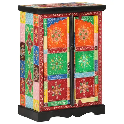 vidaXL Dulap pictată manual cu uși 53x30x75 cm, lemn masiv de mango