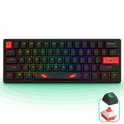 Tastatura mecanica gaming Timebox, 60%, Hot-Swap, USB-C, RGB programabil, Negru - Default Title