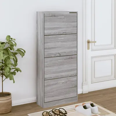 Gossi pantofar, gri sonoma, 63x24x147 cm, lemn prelucrat