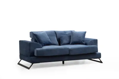 Canapea fixa FRIDO, 2 locuri, albastru marin, 185x100x92 cm
