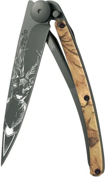 Cuțit de buzunar Deejo - Brown Camo-Deer, 37 g