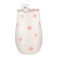 Vază albă din dolomită (înălțime 18 cm) Peeking Cat – Sass & Belle