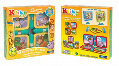 Set magnetic pentru bebelusi Kliky - Animale jungla
