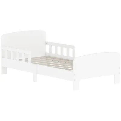 AIYAPLAY Pat Montessori pentru Copii 3-8 Ani din Lemn FSC cu Apărători Laterale și Margini Netede, 143.5x74.2x54 cm, Alb | Aosom Romania