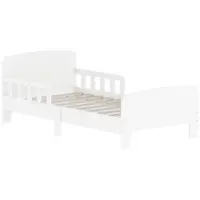 AIYAPLAY Pat Montessori pentru Copii 3-8 Ani din Lemn FSC cu Apărători Laterale și Margini Netede, 143.5x74.2x54 cm, Alb | Aosom Romania