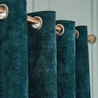 Draperii albastru-verde termoizolante 2 buc. din janilie 168x229 cm Selene Luxury Chenille – Hyperion