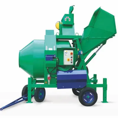 Betoniera cu automatizare BIR 1250ECV, motor 400V, 9 kW, 1250 l, 24 m³/h, contor apa, vibrator bena