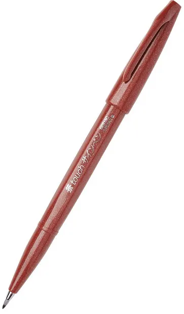 Marker pensula Pentel Sign Pen - SES15C, maro inchis