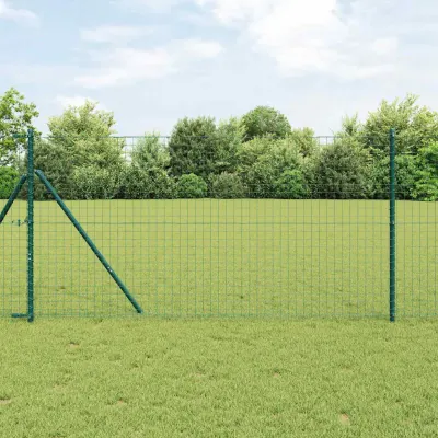 vidaXL Fixare la sol gard Euro 25 x 1 m Oțel cu strat de PVC Verde
