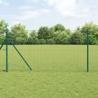 vidaXL Fixare la sol gard Euro 25 x 1 m Oțel cu strat de PVC Verde