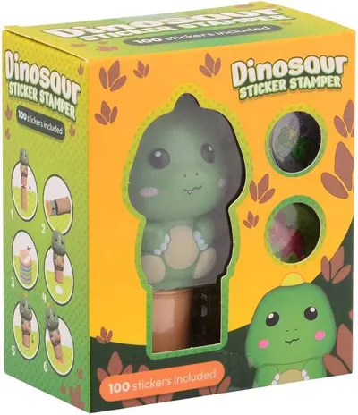 Stampilă pentru stickere Johntoy - Dinozauri, 100 stickere
