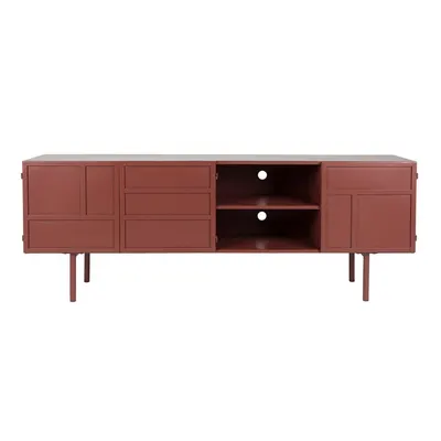 Comodă TV roșie din metal 160x58x36 cm Davis – White Label