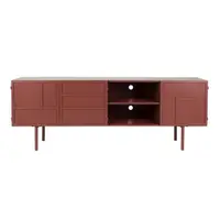 Comodă TV roșie din metal 160x58x36 cm Davis – White Label
