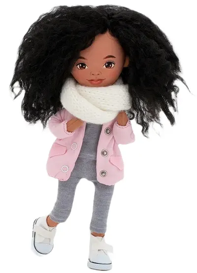 Păpușă moale Orange Toys Sweet Sisters - Tina cu sacou roz, 32 cm