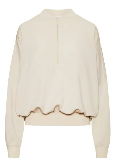 Bluza half-zip dama Phelia - Bej deschis