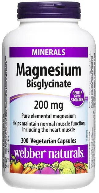 Magnesium Bisglycinate, 200 mg, 300 capsule, Webber Naturals