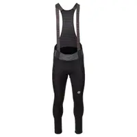 Pantaloni cu bretele ciclism Bărbați Performance negri cu piele de căprioară