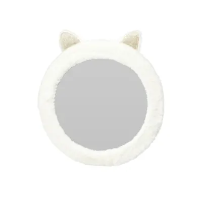 Oglindă decorativă, pentru camera copilului, model pisicuță, 31 cm, culoarea alb