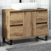 vidaXL Dulap chiuvetă baie stejar artizanal 80x33x60 cm lemn prelucrat