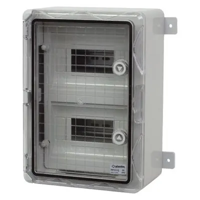 Cutie modulara din ABS gri PP3112, usa transparenta, 2 x 9 module, 250x350x150 mm, IP65