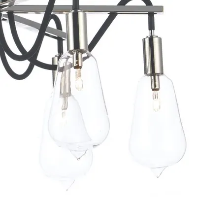 Plafoniera Scroll 6 Light Semi Flush Polished Nickel