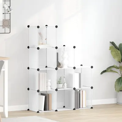 vidaXL Organizator cub de depozitare, 9 cuburi, transparent, PP