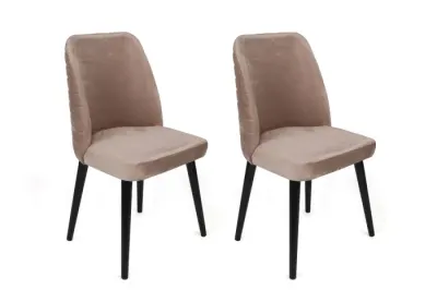 Set 2 scaune TUTKU, bej + negru, 50x49x90 cm