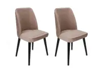 Set 2 scaune TUTKU, bej + negru, 50x49x90 cm