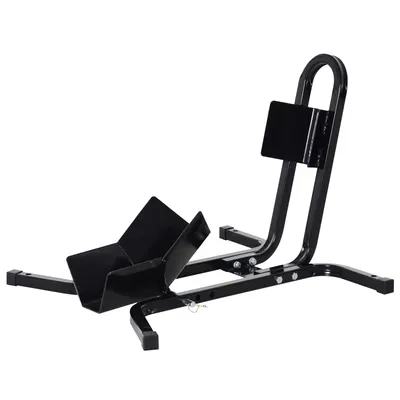 HOMCOM Suport pentru Motocicletă Reglabil pe 3 Nivele, Sistem de Blocare Roți Motocicletă în Metal cu Găuri, 60x55x43 cm, Negru