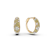 Cercei din aur galben cu diamante multicolore de 1.42ct