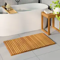 vidaXL Covoraș de baie natural 100 x 55 cm Lemn Solid de Acacia