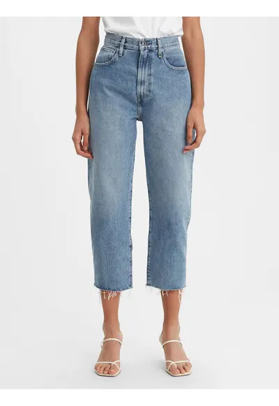 Blugi Mom Fit cu talie medie