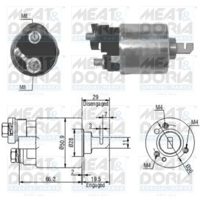 Solenoid Electromotor (12v) Potrivit Honda Accord Vi, Civic V, Civic Vi, Civic Vii, Concerto, Cr-V Ii, Crx I, Jazz I, Jazz Ii 1.2-3.0 10.83-07.08